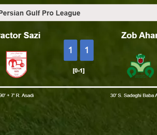 Tractor Sazi steals a draw against Zob Ahan