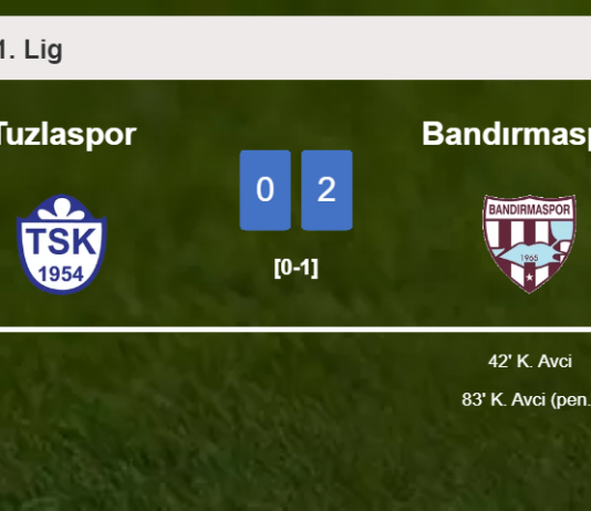K. Avci scores a double to give a 2-0 win to Bandırmaspor over Tuzlaspor
