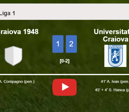 Universitatea Craiova overcomes U Craiova 1948 2-1. HIGHLIGHTS