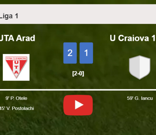 UTA Arad tops U Craiova 1948 2-1. HIGHLIGHTS