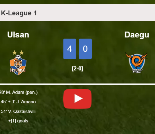 Ulsan crushes Daegu 4-0 with an outstanding performance. HIGHLIGHTS