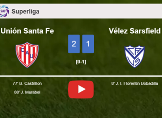 Unión Santa Fe recovers a 0-1 deficit to defeat Vélez Sarsfield 2-1. HIGHLIGHTS