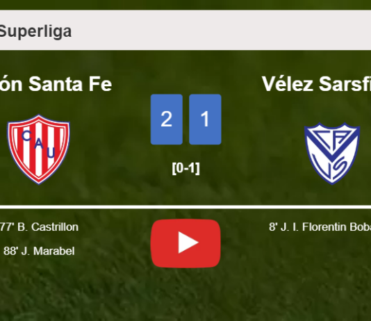 Unión Santa Fe recovers a 0-1 deficit to defeat Vélez Sarsfield 2-1. HIGHLIGHTS