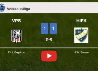 VPS and HIFK draw 1-1 on Sunday. HIGHLIGHTS