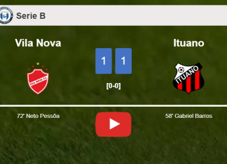 Vila Nova and Ituano draw 1-1 after Neto Pessôa missed a penalty. HIGHLIGHTS