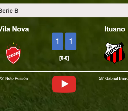 Vila Nova and Ituano draw 1-1 after Neto Pessôa missed a penalty. HIGHLIGHTS