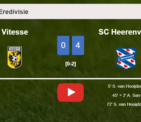 SC Heerenveen defeats Vitesse 4-0 with 3 goals from S. van. HIGHLIGHTS