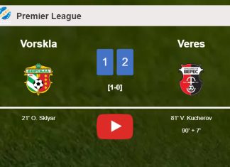 Veres recovers a 0-1 deficit to conquer Vorskla 2-1. HIGHLIGHTS