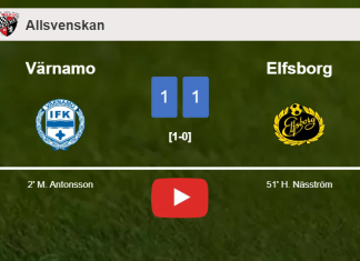 Värnamo and Elfsborg draw 1-1 on Sunday. HIGHLIGHTS