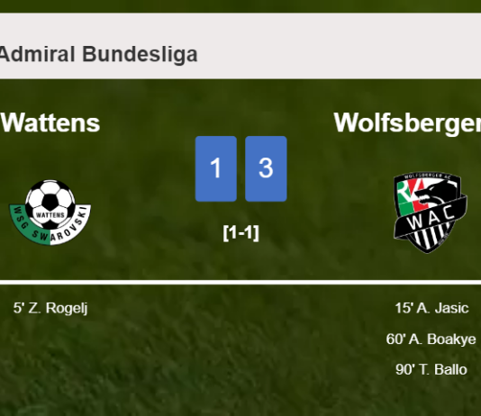 Wolfsberger AC overcomes Wattens 3-1 after recovering from a 0-1 deficit
