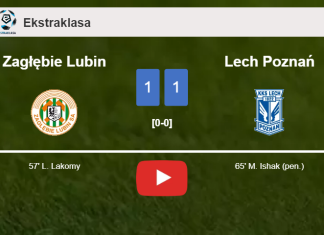Zagłębie Lubin and Lech Poznań draw 1-1 on Sunday. HIGHLIGHTS