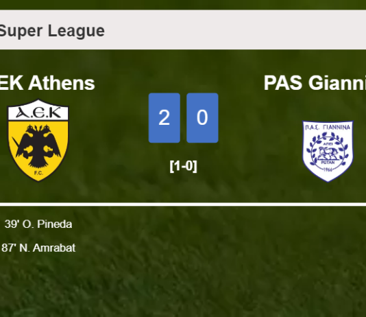 AEK Athens overcomes PAS Giannina 2-0 on Sunday
