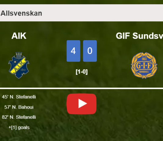 AIK destroys GIF Sundsvall 4-0 showing huge dominance. HIGHLIGHTS
