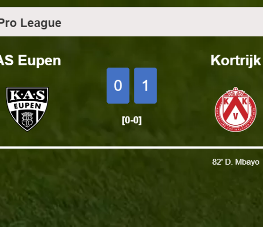 Kortrijk conquers AS Eupen 1-0 with a goal scored by D. Mbayo