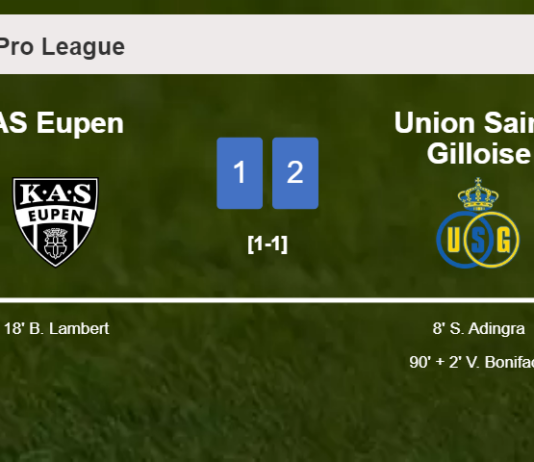 Union Saint-Gilloise clutches a 2-1 win against AS Eupen