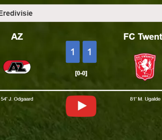 AZ and FC Twente draw 1-1 on Sunday. HIGHLIGHTS