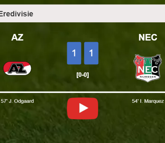 AZ and NEC draw 1-1 on Thursday. HIGHLIGHTS