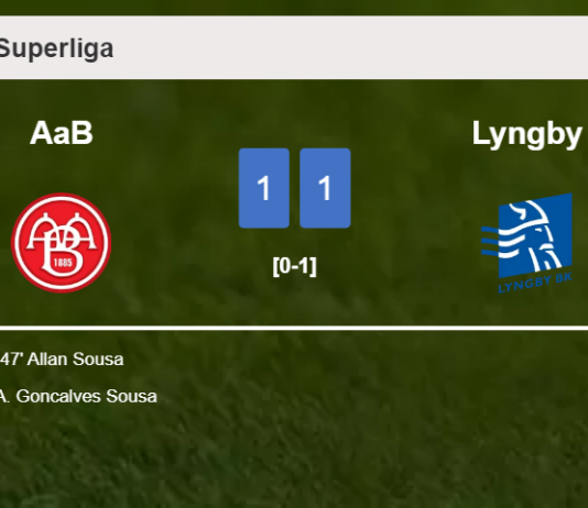 AaB and Lyngby draw 1-1 on Sunday