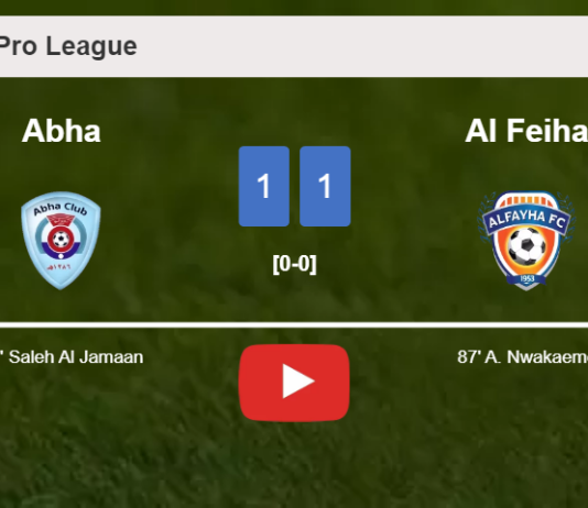 Al Feiha seizes a draw against Abha. HIGHLIGHTS