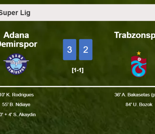 Adana Demirspor tops Trabzonspor 3-2