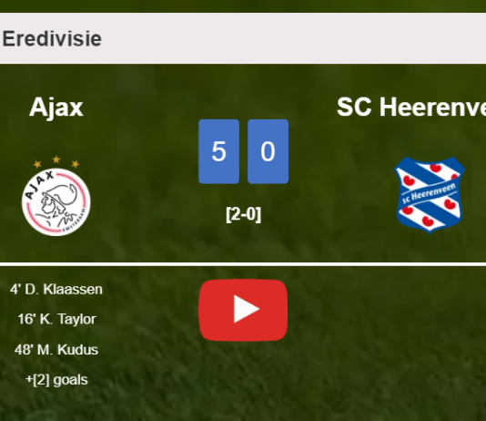 Ajax wipes out SC Heerenveen 5-0 . HIGHLIGHTS
