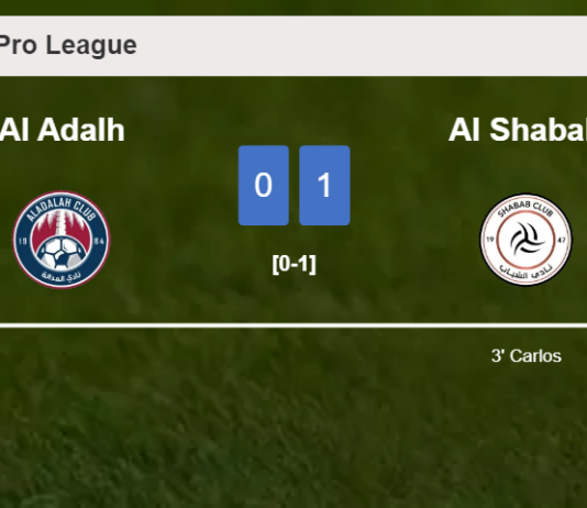 Al Shabab overcomes Al Adalh 1-0 with a goal scored by Carlos