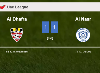 Al Dhafra and Al Nasr draw 1-1 on Saturday