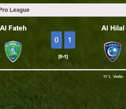Al Hilal tops Al Fateh 1-0 with a goal scored by L. Vietto