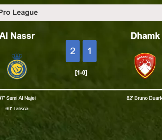 Al Nassr defeats Dhamk 2-1