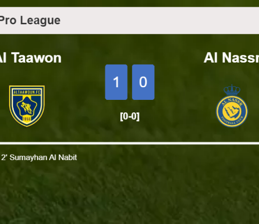 Al Taawon defeats Al Nassr 1-0 with a late goal scored by S. Al