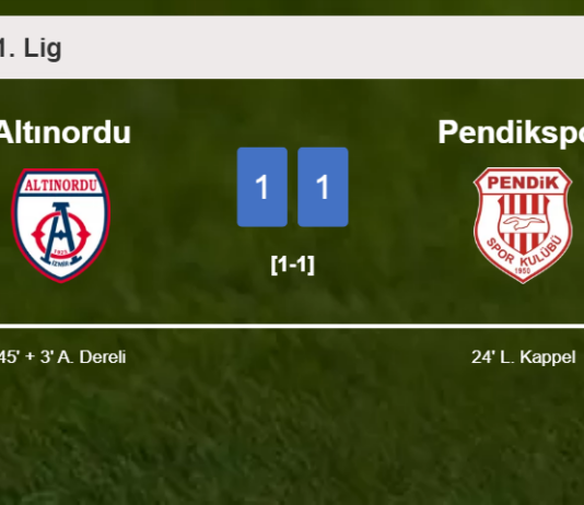 Altınordu and Pendikspor draw 1-1 on Monday