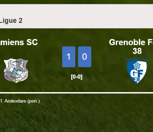 Amiens SC overcomes Grenoble Foot 38 1-0 with a goal scored by T. Arokodare