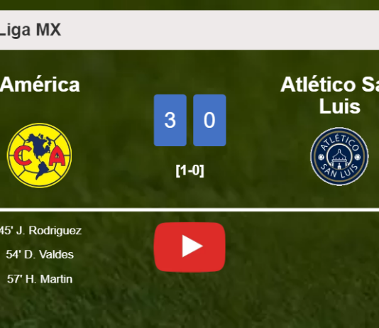 América defeats Atlético San Luis 3-0. HIGHLIGHTS