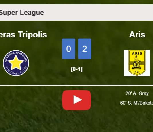 Aris prevails over Asteras Tripolis 2-0 on Sunday. HIGHLIGHTS