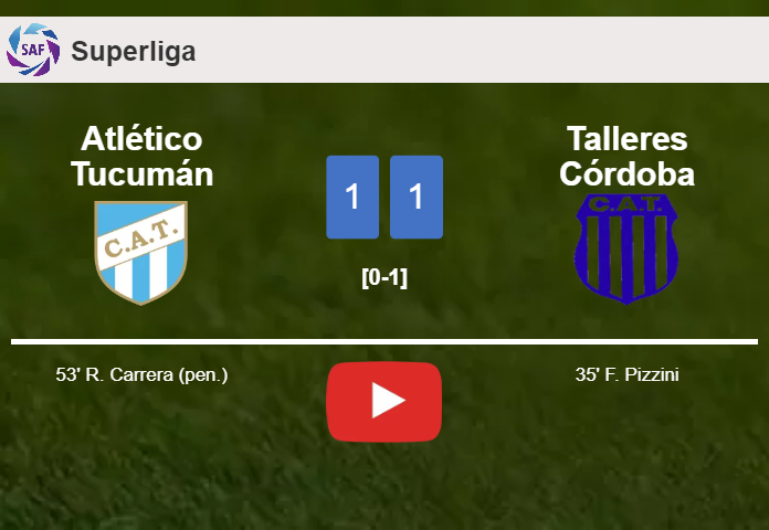 Atlético Tucumán and Talleres Córdoba draw 1-1 on Thursday. HIGHLIGHTS