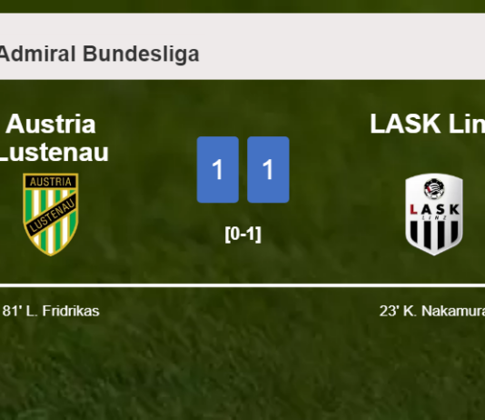 Austria Lustenau and LASK Linz draw 1-1 on Sunday