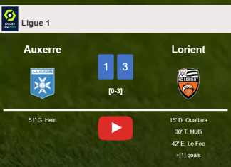 Lorient overcomes Auxerre 3-1. HIGHLIGHTS