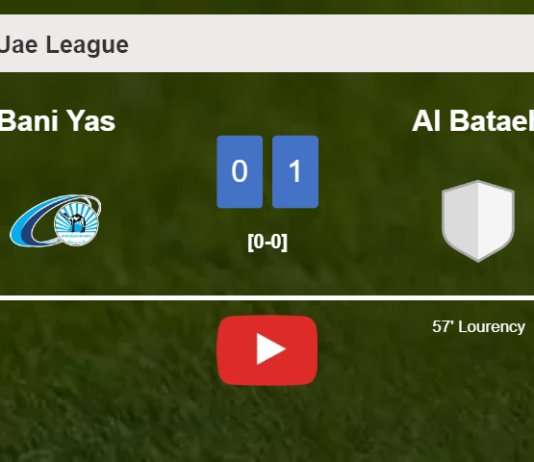 Al Bataeh tops Bani Yas 1-0 with a goal scored by Lourency. HIGHLIGHTS