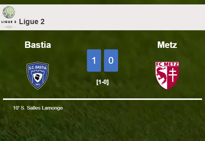Bastia tops Metz 1-0 with a goal scored by S. Salles
