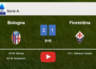 Bologna recovers a 0-1 deficit to best Fiorentina 2-1. HIGHLIGHTS