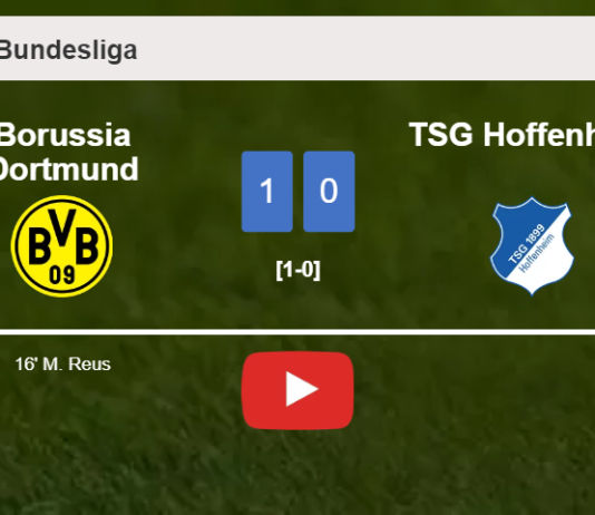 Borussia Dortmund overcomes TSG Hoffenheim 1-0 with a goal scored by M. Reus. HIGHLIGHTS