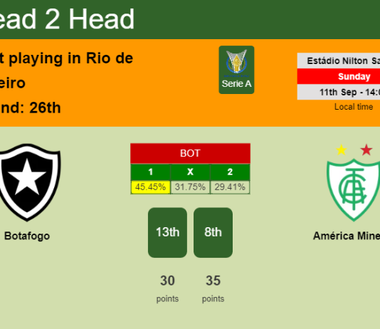 H2H, PREDICTION. Botafogo vs América Mineiro | Odds, preview, pick, kick-off time 11-09-2022 - Serie A
