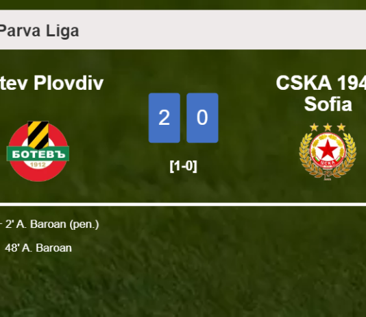 A. Baroan scores a double to give a 2-0 win to Botev Plovdiv over CSKA 1948 Sofia
