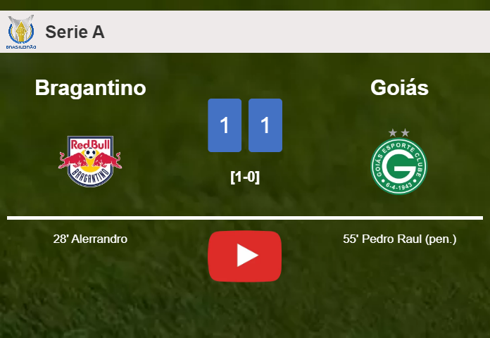 Bragantino and Goiás draw 1-1 on Sunday. HIGHLIGHTS