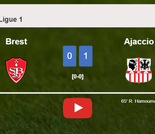 Ajaccio conquers Brest 1-0 with a goal scored by R. Hamouma. HIGHLIGHTS