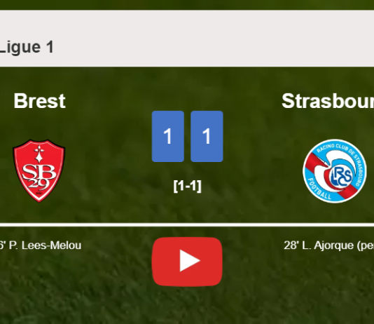 Brest and Strasbourg draw 1-1 on Sunday. HIGHLIGHTS