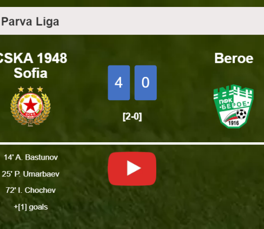 CSKA 1948 Sofia estinguishes Beroe 4-0 after playing a fantastic match. HIGHLIGHTS
