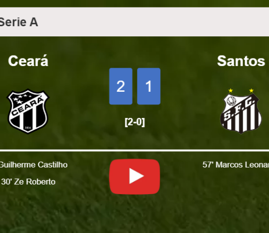 Ceará prevails over Santos 2-1. HIGHLIGHTS