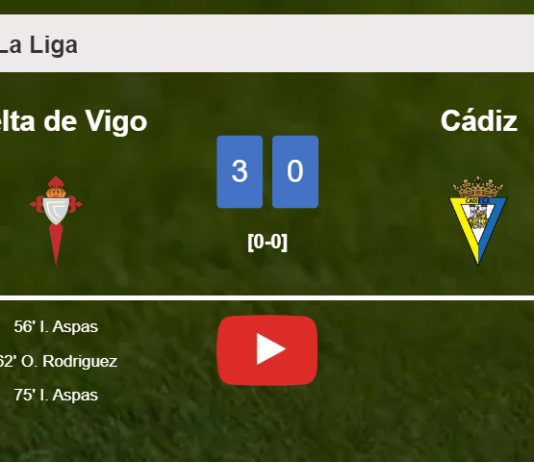 Celta de Vigo annihilates Cádiz with 2 goals from I. Aspas. HIGHLIGHTS