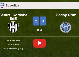 Central Cordoba SdE wipes out Godoy Cruz with 2 goals from A. Martinez. HIGHLIGHTS